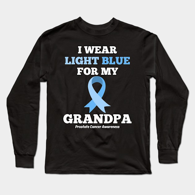 I Wear Light Blue for my Grandpa Prostate Cancer Awareness Long Sleeve T-Shirt by IYearDesign